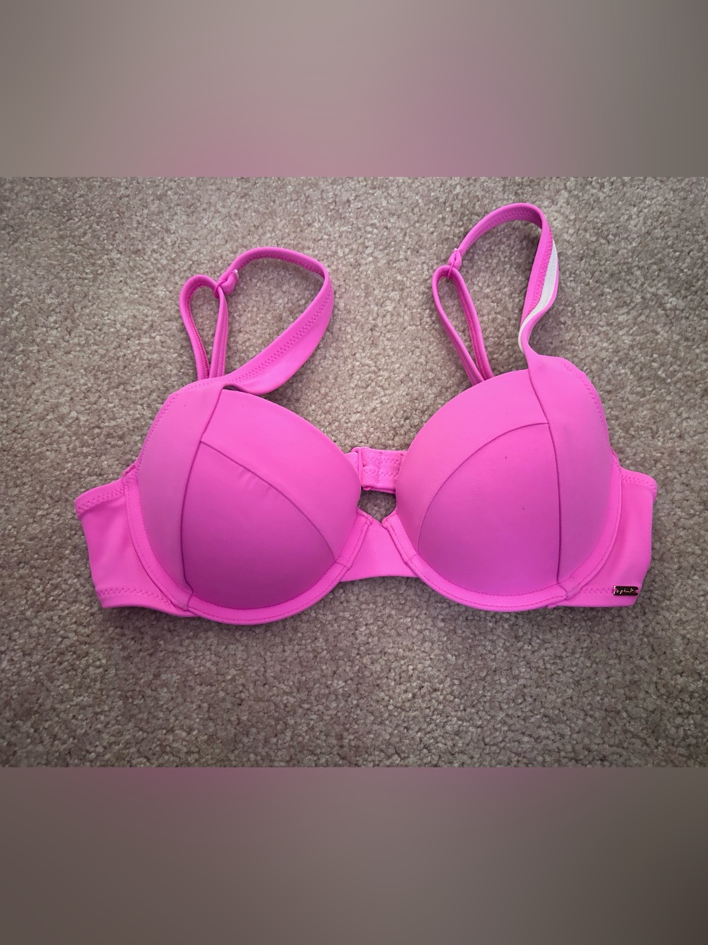 PINK Victoria's Secret Hot Pink Padded Bikini Top